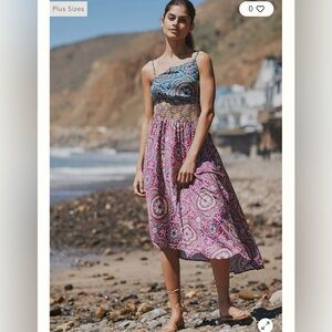 Anthropologie Cutout Smocked Dress